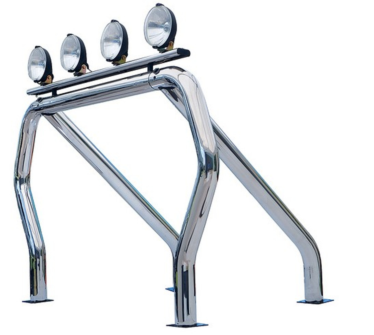 Go Rhino 9009560SSS RAM 2500/3500, 2010-2021, RHINO Bed Bar, Roll Bar - Complete kit: Main bar + Kickers, Polished Stainless Steel, Mounting Kit Included