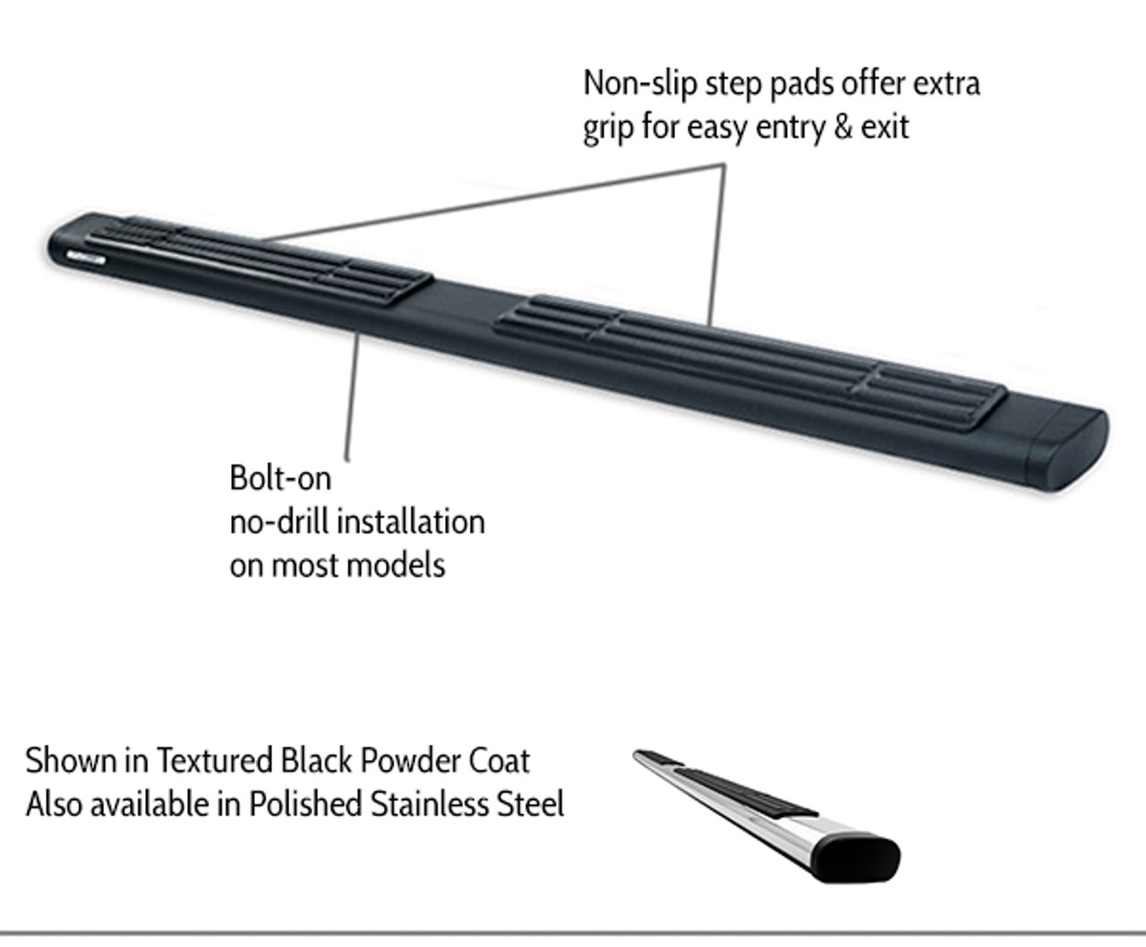 Go Rhino 686418080T Ford, F-250, F-350 Super Duty, 1999 - 2016, 6 inch OE Xtreme - Complete Kit: SideSteps + Brackets, Galvanized Steel, Textured black, 660080T side bars + 6841805 OE Xtreme Brackets. 6 inch wide x 80 inch long side bars