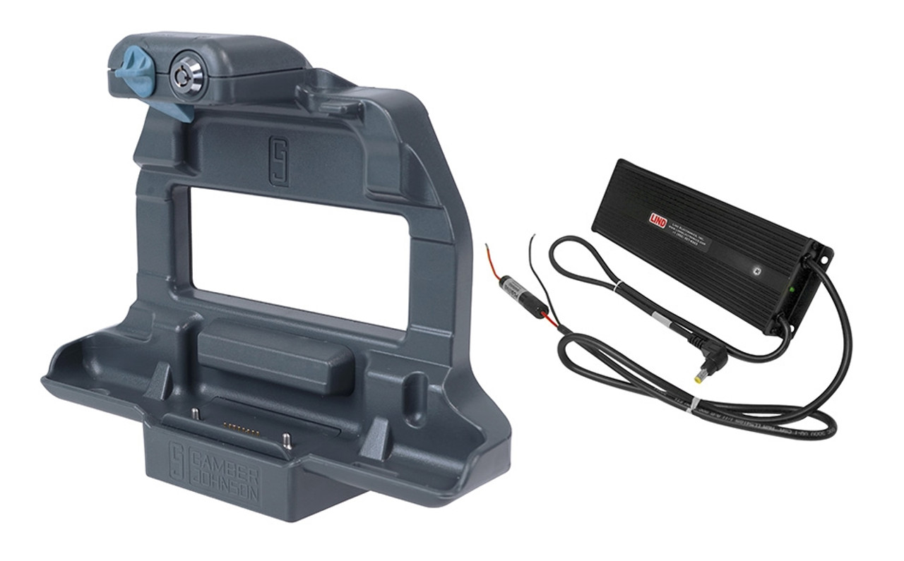 Gamber Johnson 7170-0686-11, Getac ZX70 Powered Charging Cradle with 12-32V Material Handling Isolated Power Adapter