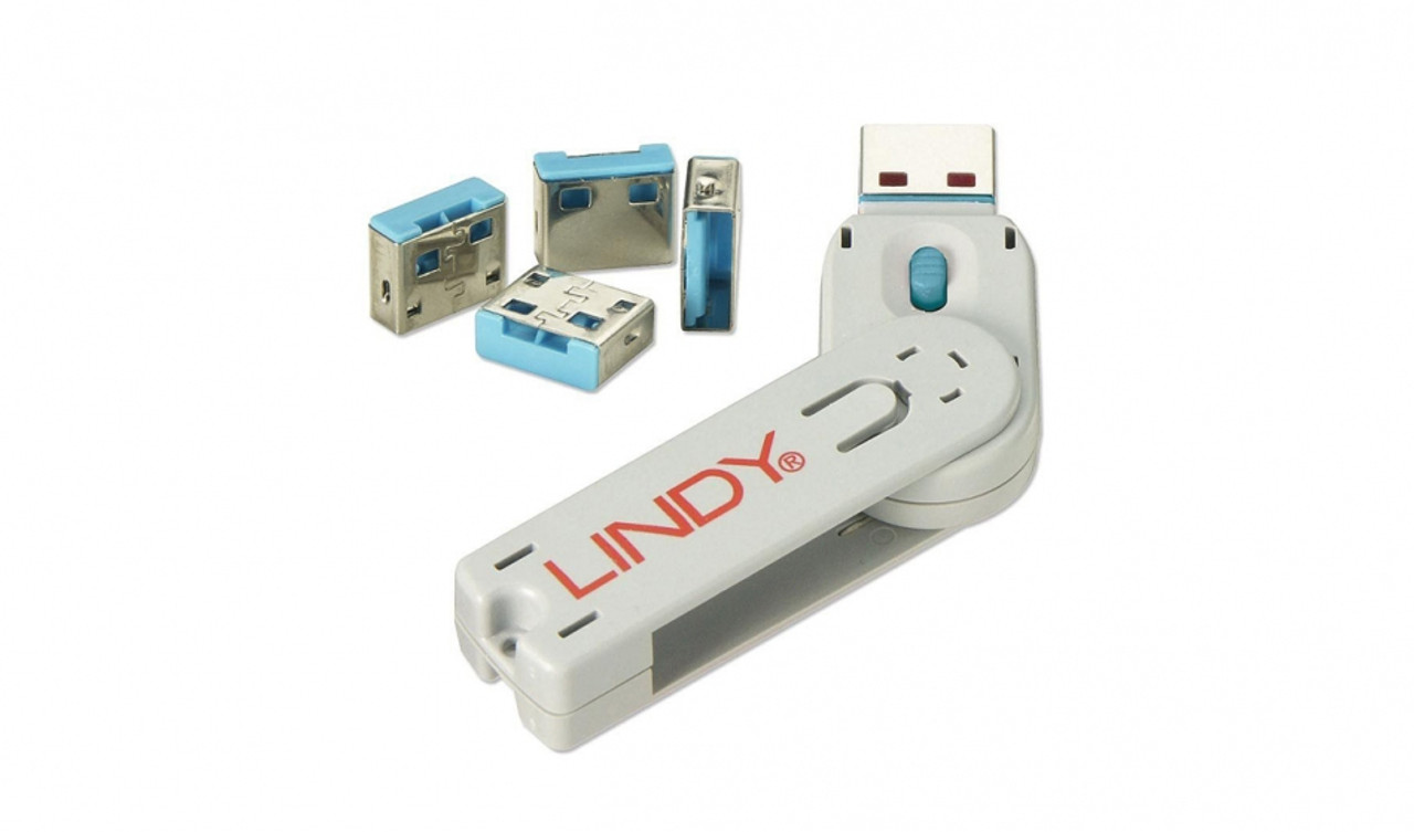 Gamber Johnson 7300-0107, Lindy USB Port Blocker, 1 Key - Pack of 4