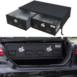 TruckVault 2 Drawer Offset Base Line for Jeep Wrangler Unlimited  (2018-Current) | Combination Lock | 60-40 Split Drawers