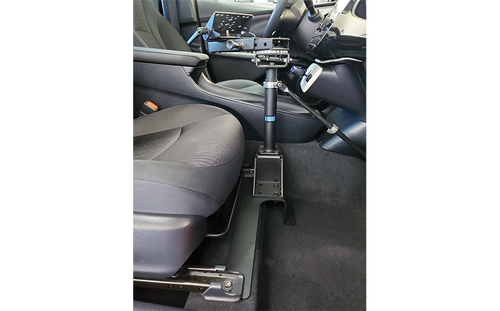 Gamber Johnson 7160-1611, 2015+ Toyota Prius/2019+ Camry Hybrid Mounting Base, Attaches To Seat Studs, Heavy Gauge Steel, Black Powdercoat Finish