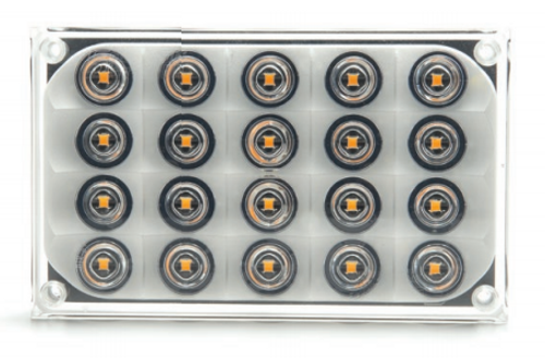 SoundOff, mPower 6x4 P Stop/Tail/Turn Series, 20 LED Lighthead, available in Red with Polycarb Clear Lens, choose stud mount, quick mount, or screw mount, optional bezel