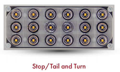 SoundOff, mPower 7X3 P Stop/Tail/Turn Series, 18 LED Lighthead, available in Red with Polycarb Clear Lens, choose stud mount or screw mount, optional bezel