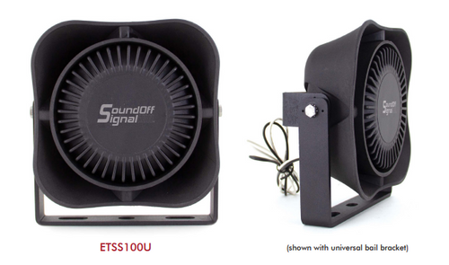 SoundOff ETSS100U - 100U Series Speaker, Composite Speaker w. Universal Bail Bracket, 100 Watt