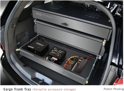 Setina's combination Cargo Box. Made with heavy duty, light-weight aluminum. Universal Design for The 2013 Ford Interceptor SUV.