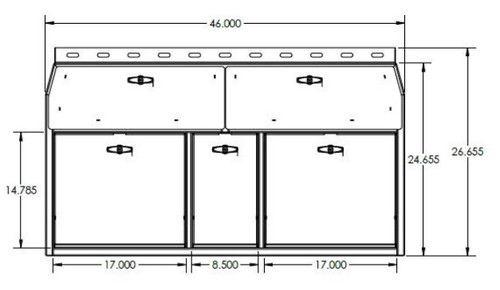 Troy Products CP-SD-4837-SCALE, 46"W x 37"L x 26"H; 5-drawer scale storage box, stows up to 8 scales, 1.5" on top (Compatible with 2021 Tahoe)