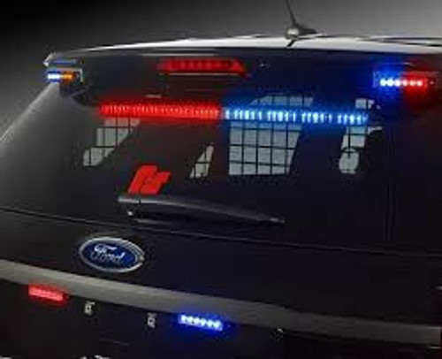 Federal Signal - Chevrolet Tahoe, 2015-2020, SIFMH Upper Rear Facing Interior Lightbar, Dual Color per head, Blue/Amber, SIFMH