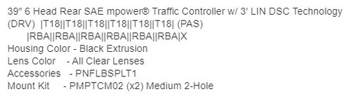 Soundoff mPower Arrow Light Stick and Warning Light, Traffic Advisor, 6 Inch Modules, 6 Lightheads, Tri Color RBA, EMPTC00S19