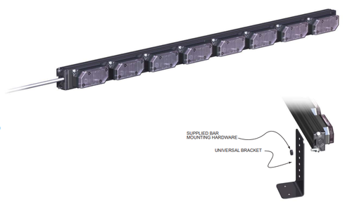 SoundOff Signal UltraLITE PLUS 8 Module Interior Windshield Mount Light Stick w/ Single Color G/W/G/W/G/W/G/W, EL3PU00AW7