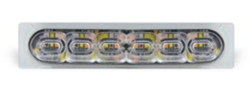 SoundOff Signal EMPS40AV2-E, mPOWER HD with Quick Mount, 4 Inch, 18 Inch hard wire, 9-32 Vdc, Clear Lens, Clear housing, 12 LED, BLUE/WHITE