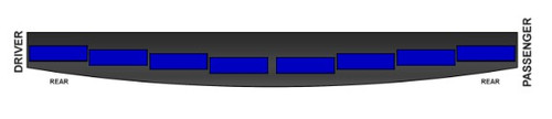 SoundOff nForce Interior Rear Facing LED Light Bar, Single Color All BLUE, 2021-2023 Dodge Charger, Breakout Box Included, ENFWB00LSB