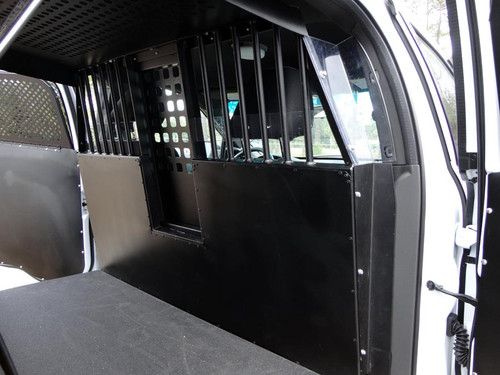 American Aluminum EZ Rider K9 Law Enforcement Vehicle Dog Kennel Transport Insert System and Cargo Containment Unit for Cars Trucks and SUVs, Black or Aluminum Finish