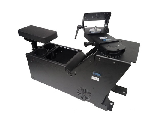 Gamber Johnson 7170-0166-04 Ford PI Utility, 2013-2019, console box with cup holder, armrest and Mongoose motion attachment kit, includes faceplates and filler panels