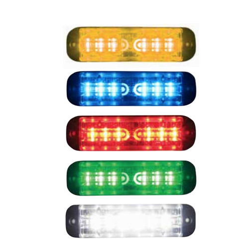 Code-3 Mega Thin Surface/Flush Mount Light Head, 6 LED Single Color ULT6, 0.5 inches thick, optional Citadel connector,