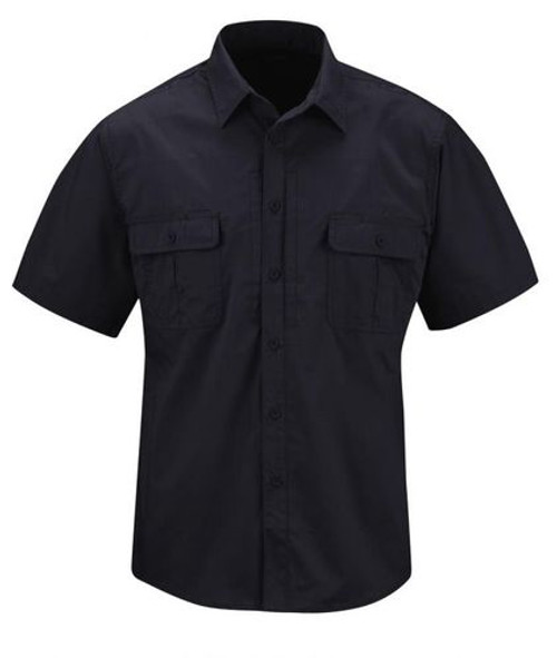Propper F5350 Men's Kinetic Tactical Button-Down Uniform Shirt, Short Sleeve, Polyester/Cotton Ripstop NEXStretch Fabric w/DWR, available in black, khaki, olive and LAPD Navy