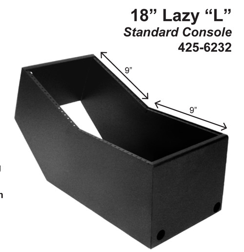 Jotto Desk 425-6232 18 Inch Law Enforcement Equipment Lazy "L" Universal Console, with optional Floor Plate, includes faceplates and filler panels