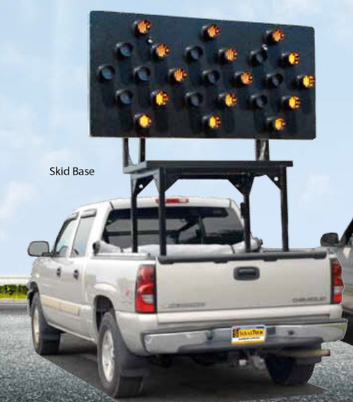 Solar Powered Vehicle Mount Silent Flashing Arrow Board Traffic Advisor Panel 25 LED Lamp by SolarTech