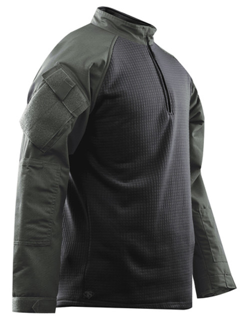 Tru-Spec TS-2588 T.R.U. Tactical Response Uniform 1/4 Zip Winter Combat Pullover Shirt, Polyester/Spandex, available in Black, Navy, and Olive Drab Green