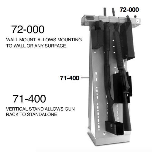 Tufloc 72-000 Quad Rack with STANDARD BACK PLATE, mounts to any wall or surface, holds up to 4 Guns, AR15, Handgun, Rifle, Shotgun, 38x19 x5, Powder-Coated Steel, with Optional Vertical Stand, Lockable