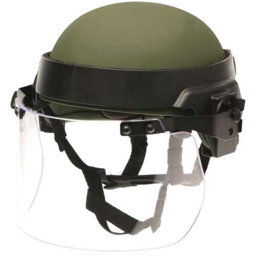 Paulson DK7-X.250AF Field Mount Tactical Face Shield,  Anti-Fog / Anti-abrasion design fits most PASGT, ACH, & MICH ballistic helmets; Helmet not Included.  Premium coated; V-50 rating for fragmentation; shield length 6"; shield thickness 0.250"