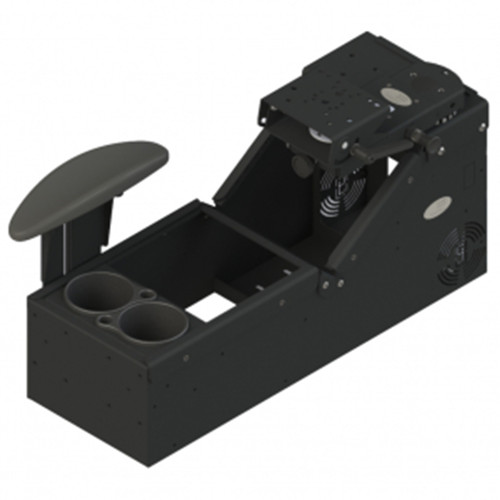 Gamber Johnson 7170-0579-04 Universal Sloped Low Profile Console includes Cup Holder, Armrest and Mongoose Motion Attachment, includes faceplates and filler panels