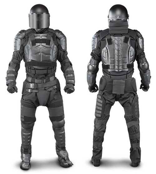 Damascus DFX2 Riot Control Kit, Law Enforcement Riot Gear Protection for your Upper Body, Groin, Thighs, Knees and Shins, includes Aluminum Chest Plate, hard shell front and back panels, Helmet & Face-Shield not included