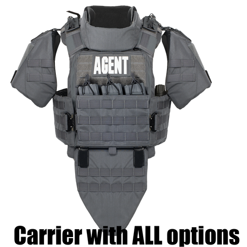Armor Express TORC -Tactical Operations Response Carrier -  An Overt Carrier With a kangaroo pouch, dynamic  cummerbund and multiple add-ons, Includes  NIJ Certified Level IIIA Panels (Soft Armor)