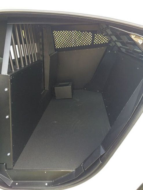 American Aluminum Dodge Charger EZ Rider K9 Law Enforcement Dog Car Kennel Transport System, Insert, Black or Aluminum Finish, includes rubber mat, door panels, and window guards