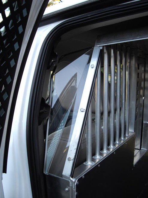 American Aluminum F-150 2009-2020 EZ Rider Law Enforcement K9 Kennel Transport System, Insert, Black or Aluminum Finish, includes rubber mat, door panels, and window guards