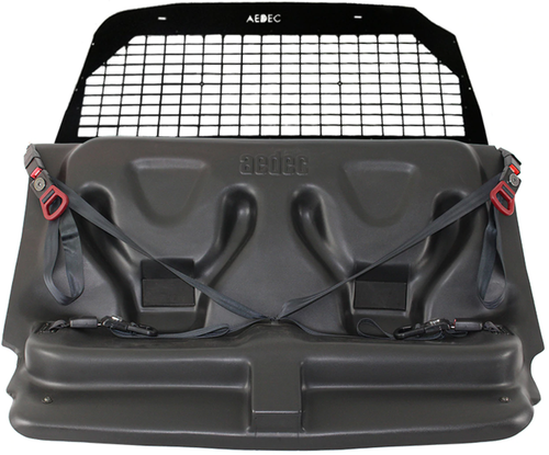 GO RHINO Dodge Durango 2019-2020 Molded Rear Prisoner Seat with Center Belt System, Optional Wire-Mesh Cargo Barrier Screen