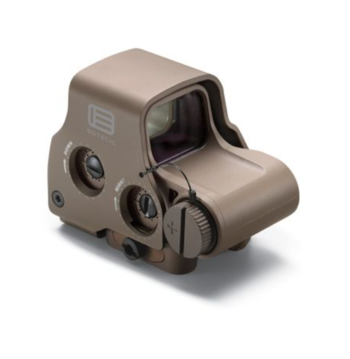 EOTech EXPS3-0TAN NIGHT VISION Compatible Holographic Weapon Sight, Single CR123 battery; reticle pattern with 68 MOA ring & 1 MOA dot - side buttons-NV-single QD lever TAN