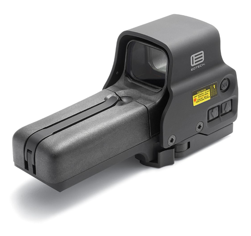 EOTech 518.A65 Holographic Weapon Sight, AA battery; QD mount, units with buttons located on left side of unit; reticle pattern with 68 MOA ring & 1 MOA dot