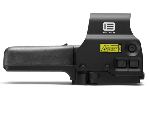 EOTech 518.A65 Holographic Weapon Sight, AA battery; QD mount, units with buttons located on left side of unit; reticle pattern with 68 MOA ring & 1 MOA dot