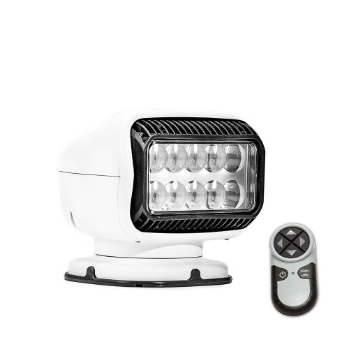 Golight 20514 Radioray Remote Control Permanent Mount LED Searchlight includes Programmable Wireless Handheld Remote and Mounting Hardware, available in White or Black