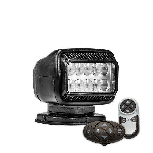 Golight 20074 Radioray Remote Control Permanent Mount LED Searchlight includes Programmable Dual Wireless Remotes and Mounting Hardware, available in White or Black