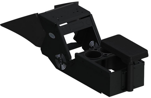 Gamber Johnson 7170-0886-01, 2021+ Dodge Charger Console Box (Short 10.5") Kit with Cup Holder and Rear Armrest, includes faceplates and filler panels