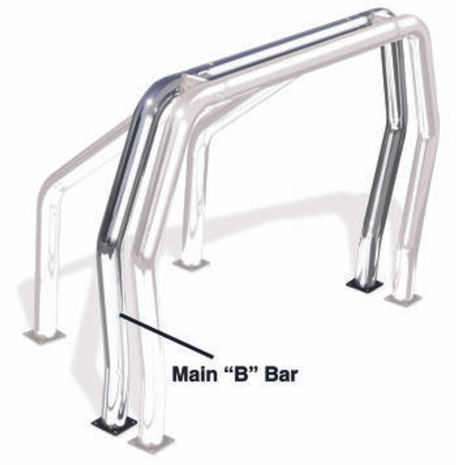 Go Rhino 90002C Universal Rear main B bar, RHINO Bed Bar, Roll Bar, Chrome Mild Steel, Mounting Kit Included