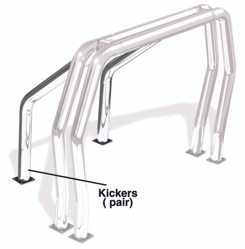 Go Rhino 9370C Universal Kickers, RHINO Bed Bar, Roll Bar, Chrome Mild Steel, Mounting Kit Included