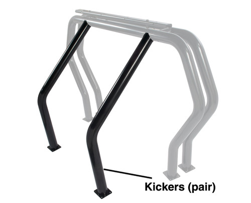 Go Rhino 9516B Universal Kickers, RHINO Bed Bar, Roll Bar, Black Mild Steel, Mounting Kit Included