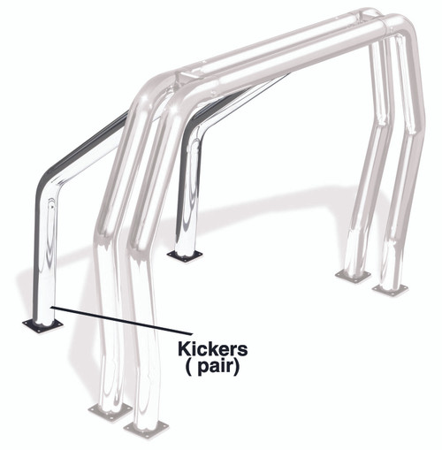 Go Rhino 9560PS Universal Kickers, RHINO Bed Bar, Roll Bar, Polished Stainless Steel, Mounting Kit Included