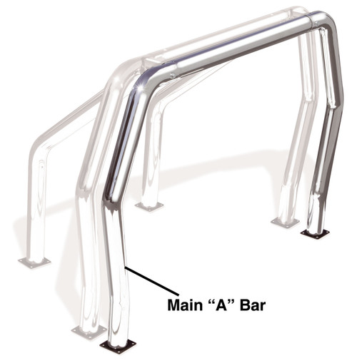 Go Rhino 96001C Universal Front main A bar, RHINO Bed Bar, Roll Bar, Chrome Mild Steel, Mounting Kit Included