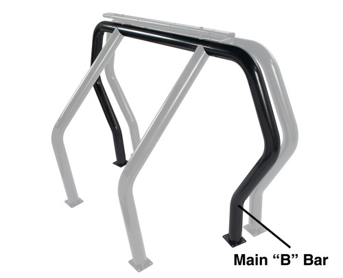 Go Rhino 96002B Universal Rear main B bar, RHINO Bed Bar, Roll Bar, Black Mild Steel, Mounting Kit Included