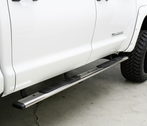 Go Rhino 685418087PS Ford, F-250, F-350 Super Duty, 1999 - 2016, 5 inch OE Xtreme Low Profile - Complete Kit: Sidesteps + Brackets, Stainless steel, Polished, 650087PS side bars + 6841805 OE Xtreme Brackets. 5 inch wide x 87 inch long side bars