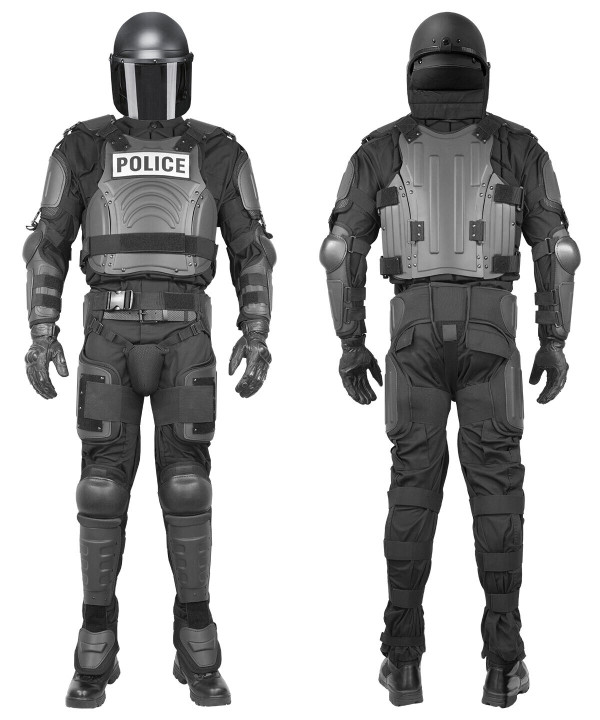Damascus FX-1 Flex-Force Law Enforcement Riot Gear Protective Suit, complete kit except the helmet, includes upper body, shoulder, forearm, groin, thigh, knee and shin protection, and Gear Bag