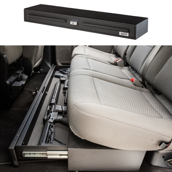 BOSS StrongBox 7126-7654 Pull Out Drawer Gun Safe goes Under the Rear Seat  of Trucks, T-Handle Lock, Storage Unit for Rifles, Shotguns, Pistols, Mags,  54x13x5.75, includes carpeted top and foam lining -