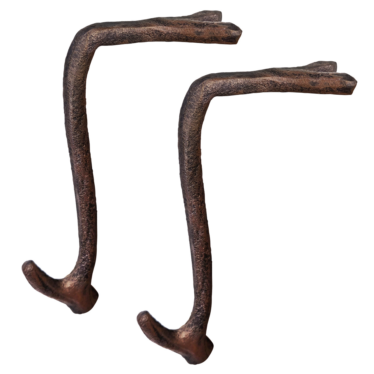 Cast Iron 8 Brown Straight Branch Stocking Holder with Rubber Base