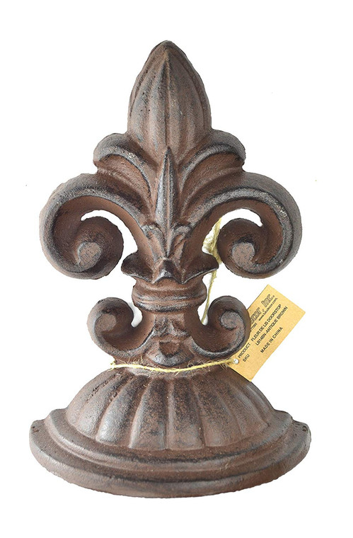 Cast Iron Fleur De Lis Sculpture Door Stopper 2 Lbs