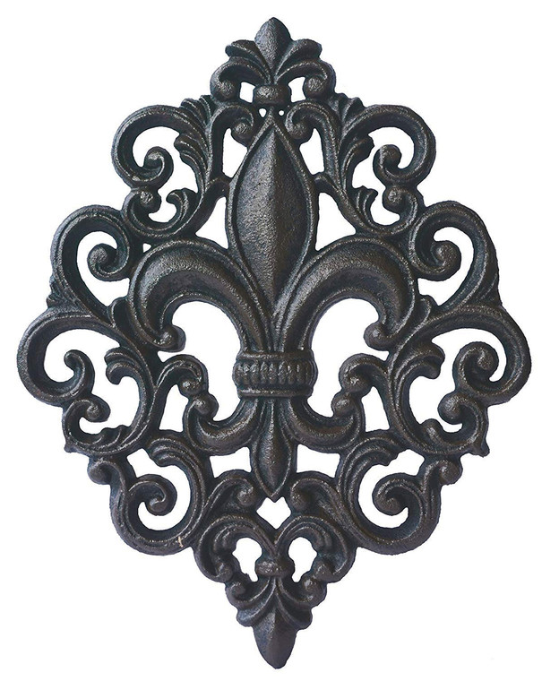 Cast Iron Fleur De Lis Decoration Plaque (Plaque)