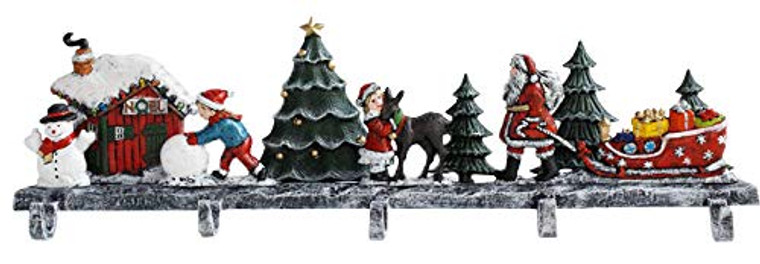 3D House Stocking Holder, 19 lbs Heavy Stocking Hanger (5 Hooks)